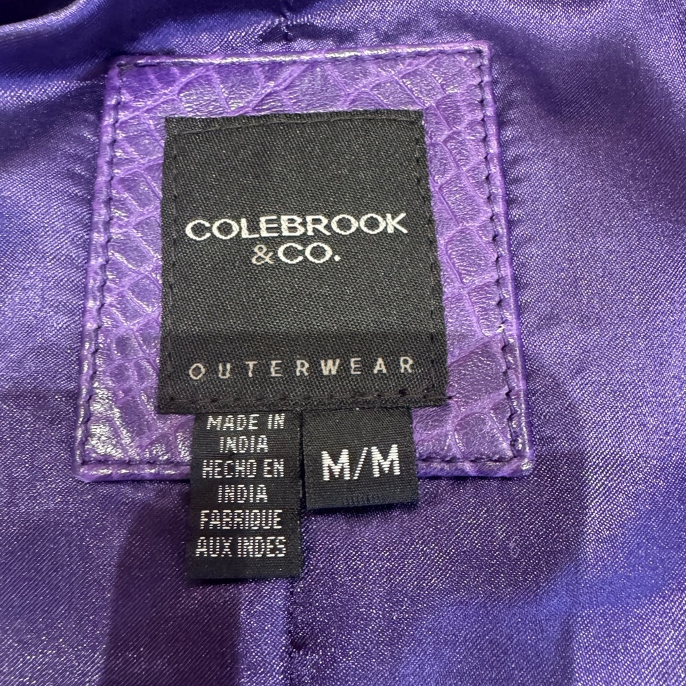 PRICE DROP: Butter-soft, lined CROC-EMBOSSED LAMBSKIN LEATHER,M, byColebrook &Co - Picture 11 of 12